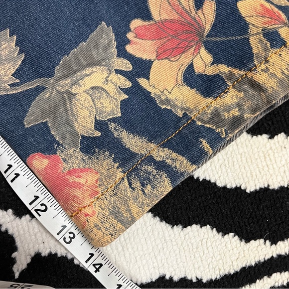 Boho Lagenlook Loose Floral Baggy Denim Wide Leg Drop Crotch Overalls Size 2X - Picture 10 of 10